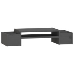 vidaXL Supporto per Monitor Grigio 70x27,5x15cm Legno Massello di Pino