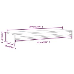 vidaXL Supporto Monitor Grigio Sonoma 100x24x13cm in Legno ingegnerizzato