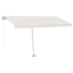 vidaXL Tenda da Sole Retrattile Manuale con LED 400x300 cm Crema