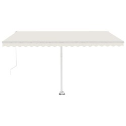 vidaXL Tenda da Sole Retrattile Manuale con LED 400x300 cm Crema