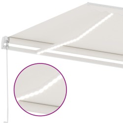 vidaXL Tenda da Sole Retrattile Manuale con LED 400x300 cm Crema