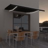 vidaXL Tenda da Sole Retrattile Manuale con LED 400x300 cm Antracite