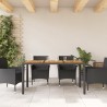 vidaXL Tavolo Giardino Piano Legno Acacia Nero 150x90x75 cm Polyrattan