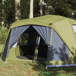 vidaXL Tenda da Campeggio per 10 Persone Verde Impermeabile