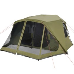 vidaXL Tenda da Campeggio per 10 Persone Verde Impermeabile