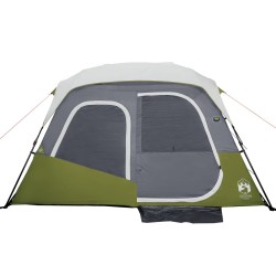 vidaXL Tenda da Campeggio con LED 6 Persone Verde Chiaro