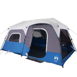 vidaXL Tenda da Campeggio con LED 9 Persone Azzurro