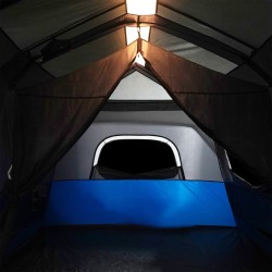 vidaXL Tenda da Campeggio con LED 9 Persone Azzurro