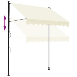 vidaXL Tenda da Sole Retrattile Crema 200x150 cm in Tessuto e Acciaio