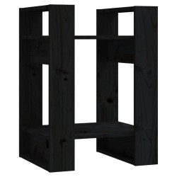 vidaXL Libreria/Divisorio Nero 41x35x57 cm in Legno Massello di Pino