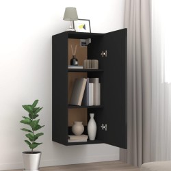 vidaXL Armadietto Pensile a Muro Nero 34,5x34x90 cm Legno ingegnerizzato