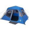 vidaXL Tenda da Campeggio per 6 Persone Blu Impermeabile