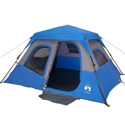 vidaXL Tenda da Campeggio per 6 Persone Blu Impermeabile