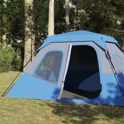 vidaXL Tenda da Campeggio per 6 Persone Blu Impermeabile