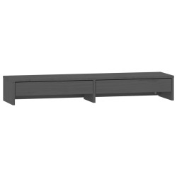 Supporto per Monitor Grigio 100x27x15 cm Legno Massello di Pino