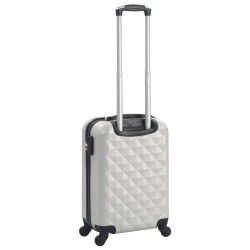 vidaXL Trolley a Custodia Rigida Argento Lucido ABS