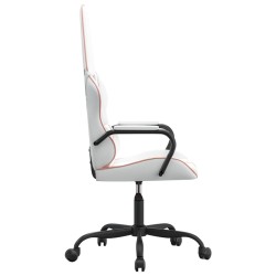 vidaXL Sedia da Gaming Bianco e Rosa in Similpelle