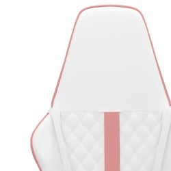 vidaXL Sedia da Gaming Bianco e Rosa in Similpelle