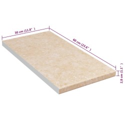 Piano da Cucina Beige con Motivo Marmo 30x60x2,8 cm Truciolato