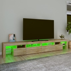 vidaXL Mobile Porta TV con Luci LED Rovere Sonoma 260x36,5x40 cm