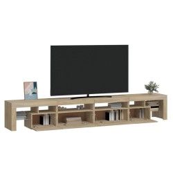 vidaXL Mobile Porta TV con Luci LED Rovere Sonoma 260x36,5x40 cm