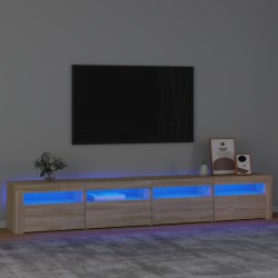 vidaXL Mobile Porta TV con Luci LED Rovere Sonoma 240x35x40 cm