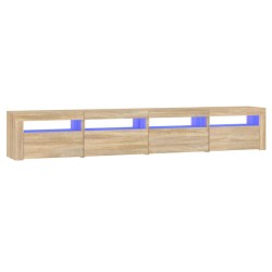 vidaXL Mobile Porta TV con Luci LED Rovere Sonoma 240x35x40 cm