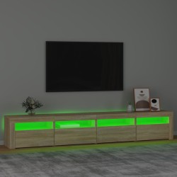 vidaXL Mobile Porta TV con Luci LED Rovere Sonoma 240x35x40 cm