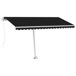 vidaXL Tenda da Sole Retrattile Manuale con LED 400x300 cm Antracite