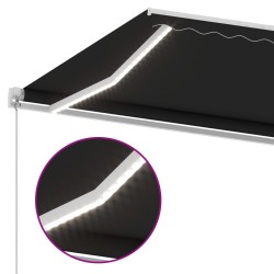 vidaXL Tenda da Sole Retrattile Manuale con LED 400x300 cm Antracite