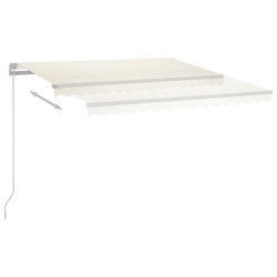 vidaXL Tenda da Sole Retrattile Manuale con LED 400x300 cm Crema