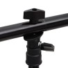 vidaXL Supporto per Sfondo a T Nero 201x60x(70-200) cm