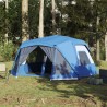 vidaXL Tenda da Campeggio per 10 Persone Blu Impermeabile