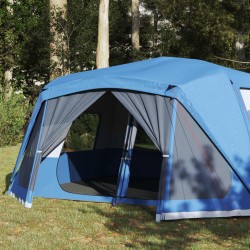 vidaXL Tenda da Campeggio per 10 Persone Blu Impermeabile