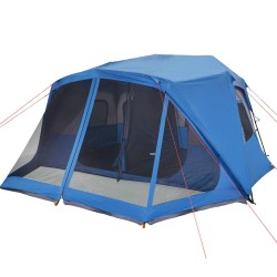 vidaXL Tenda da Campeggio per 10 Persone Blu Impermeabile