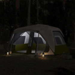 vidaXL Tenda da Campeggio con Luce LED 10 Persone Verde Chiaro