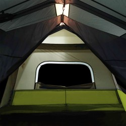 vidaXL Tenda da Campeggio con Luce LED 10 Persone Verde Chiaro