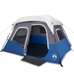 vidaXL Tenda da Campeggio con LED 6 Persone Azzurro