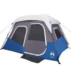 vidaXL Tenda da Campeggio con LED 6 Persone Azzurro