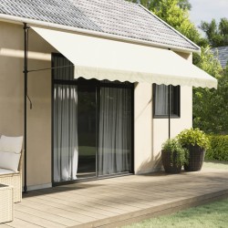 vidaXL Tenda da Sole Retrattile Crema 350x150 cm in Tessuto e Acciaio