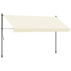 vidaXL Tenda da Sole Retrattile Crema 350x150 cm in Tessuto e Acciaio