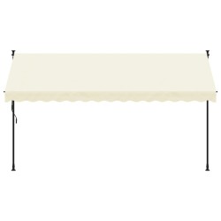 vidaXL Tenda da Sole Retrattile Crema 350x150 cm in Tessuto e Acciaio