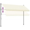 vidaXL Tenda da Sole Retrattile Crema 350x150 cm in Tessuto e Acciaio