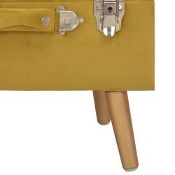 vidaXL Sgabello con Contenitore 40 cm Giallo Senape in Velluto