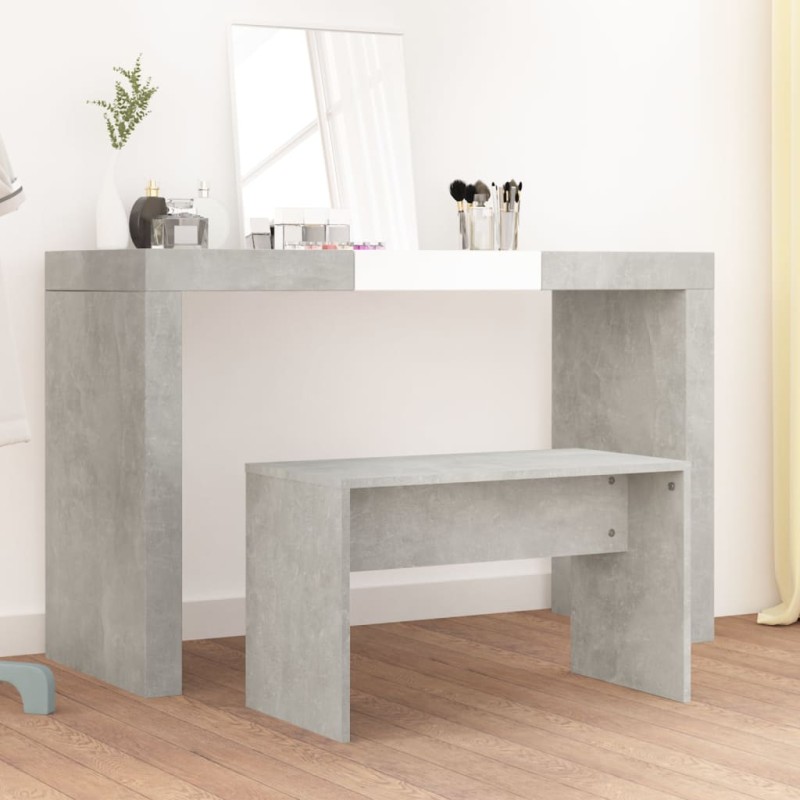 vidaXL Sgabello Toeletta Grigio Cemento 70x35x45 cm Legno ingegnerizzato