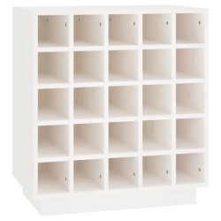 vidaXL Portabottiglie Bianco 55,5x34x61 cm in Legno Massello di Pino