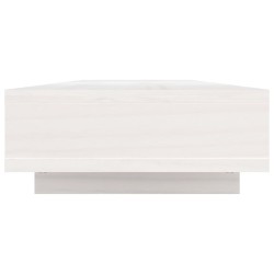 Supporto per Monitor Bianco 100x27x14 cm Legno Massello di Pino