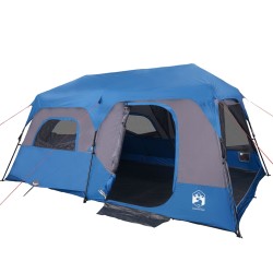 vidaXL Tenda da Campeggio per 9 Persone Blu Impermeabile