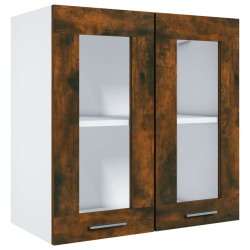 vidaXL Pensile in Vetro Rovere Fumo 60x31x60 cm Legno ingegnerizzato