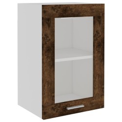 vidaXL Mobile Pensile Vetro Rovere Fumo 40x31x60 cm Legno ingegnerizzato